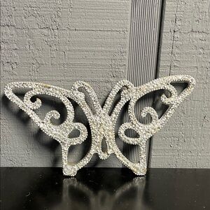 Rhinestone Butterfly Accent - Silver Crystal Embellished